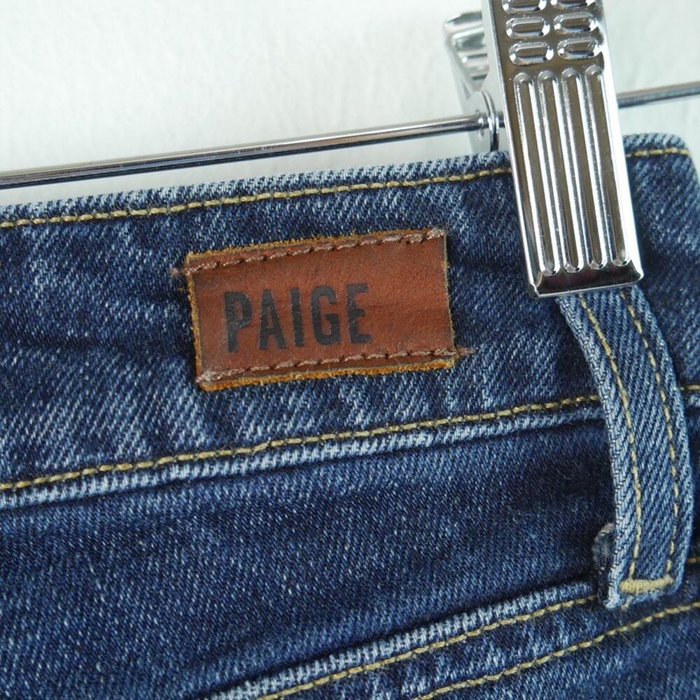 Paige Margot Short Size 23 High Rise Denim Blue Jean Short Shorts Distressed - Picture 7 of 10